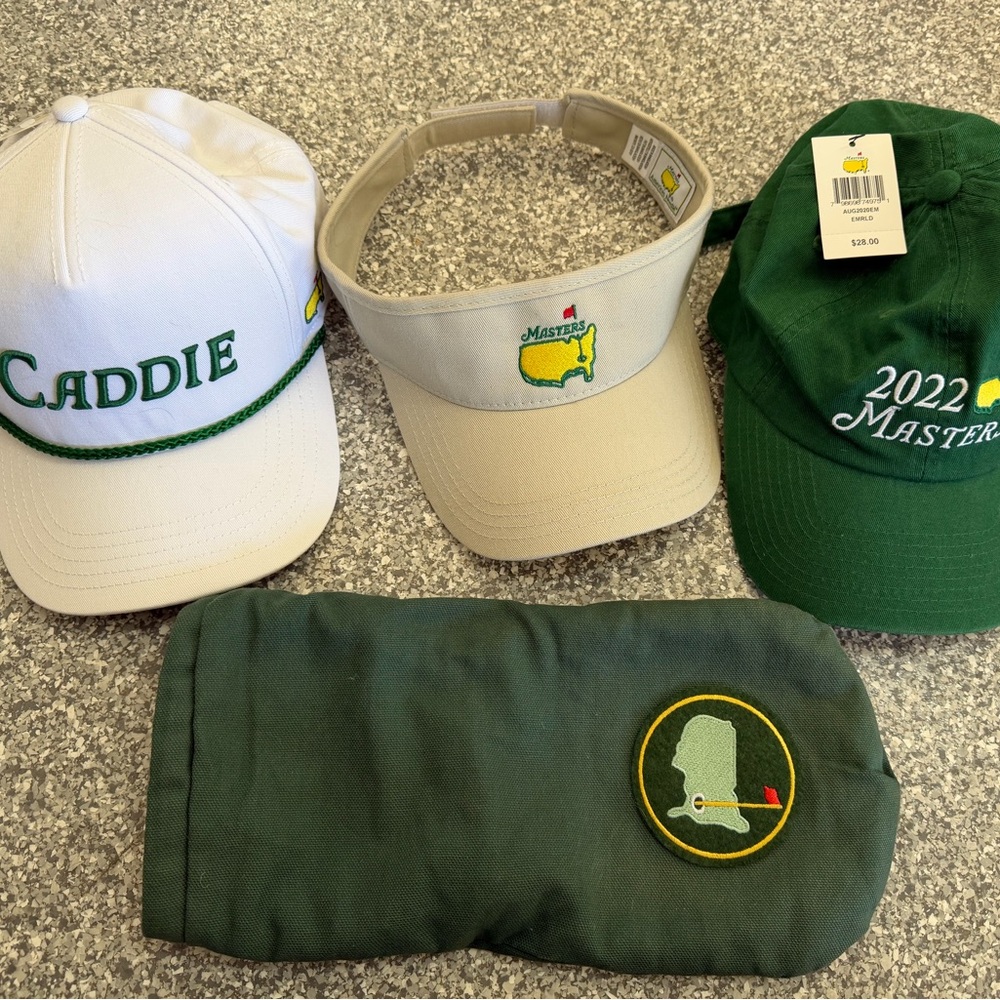 Masters Emerald Green Golf Cap and driver cover. My son got them at Masters.